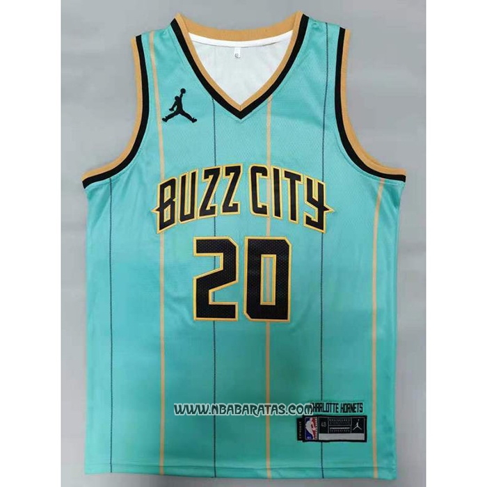 Camiseta Charlotte Hornets Gordon Hayward #20 Ciudad 2020-21 Verde